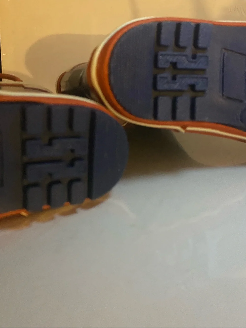 Source Unknown Navy Kids Rain Boots with Orange Trim
